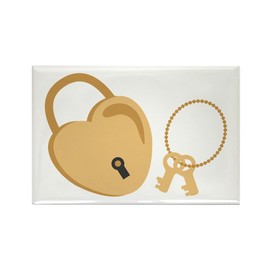 CafePress Heart Lock Magnets Rectangle Magnet, 3"x2" Refrigerator Magnet