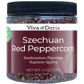 Viva Doria Red Szechuan Peppercorns, Whole Sichuan Pepper, Steam Sterilized, 4 Oz (113 g)