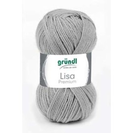 Gründl Pack of 5 Lisa Premium Wool Plain, 50 g, 100% Polyacrylic, Craft Yarn, Knitting Yarn, Handmade Wool (24 Pebble Grey)