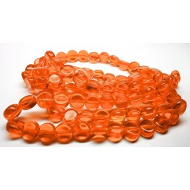 Czech Bead, 100 Czech Pressed Glass Transparent Hyacinth Orange 6mm Flat Round Coin *