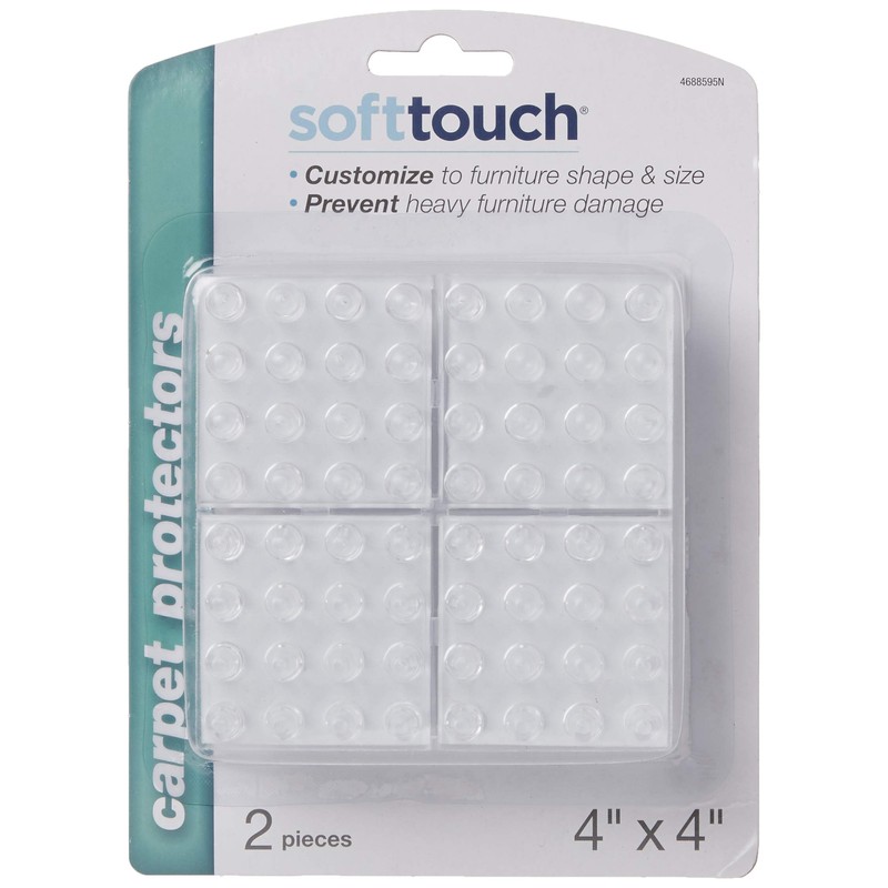 SoftTouch 2-Pack 4" Square Anti-Dent Carpet Protectors - 5/8" Height