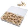 Wooden Clips, Thumb Tacks, 60 Pieces, Stylish, Push Pins, Cork