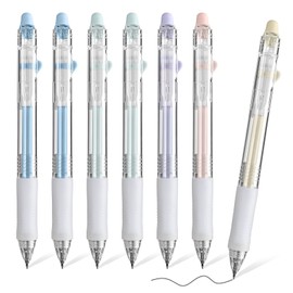 BAYTORY 7 Pcs Erasable Gel Pens Black, 0.5 mm Pens with Erasers for Making Mistakes Disappear, Smooth Writing Erasable Pen Used for Planners and Completing Crossword Puzzles (Black Ink)