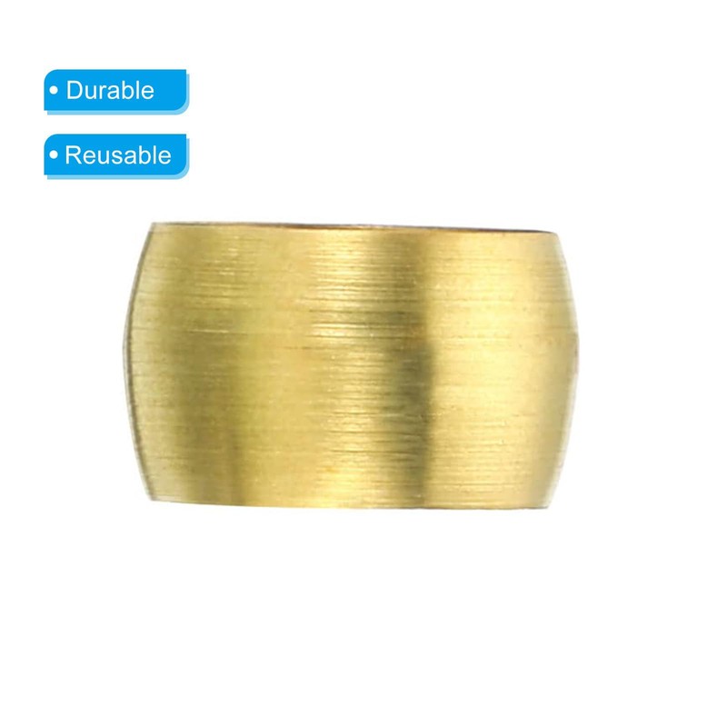 TA-VIGOR 12mm Tube OD Compression Sleeves and Ferrules, 60PCS Brass