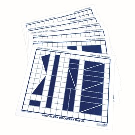 Excellerations 23.75 x 19.25 inch Unit Block Discovery Mats Set of 6, Early STEM Engineering, Kids Educational Toys