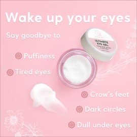 itreatskin Ultimate Eye Gel - For Dark Circles Around the Eyes, Puffiness, Reduces Wrinkles and Fine Lines with Pure Aloe Vera, Rosehip Oil and Chamomile - 10 ml