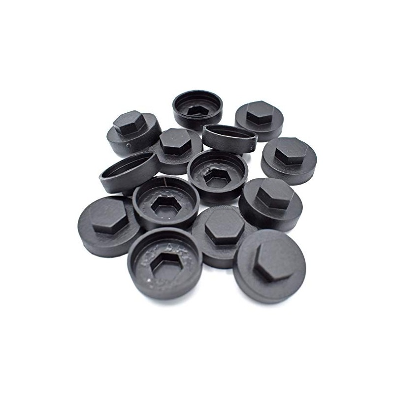 50 x Black HEX TEK 16mm 5/16" Push ON Corrugated