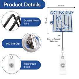 Teeglow Funny Cute Silly Goose Nurse Badge Reel Cute Work Nurse Badge Reels Retractable Holder Nursing CNA RN Pediatric Doctor Medical Student Office Social Workers Accessories Gifts for Women