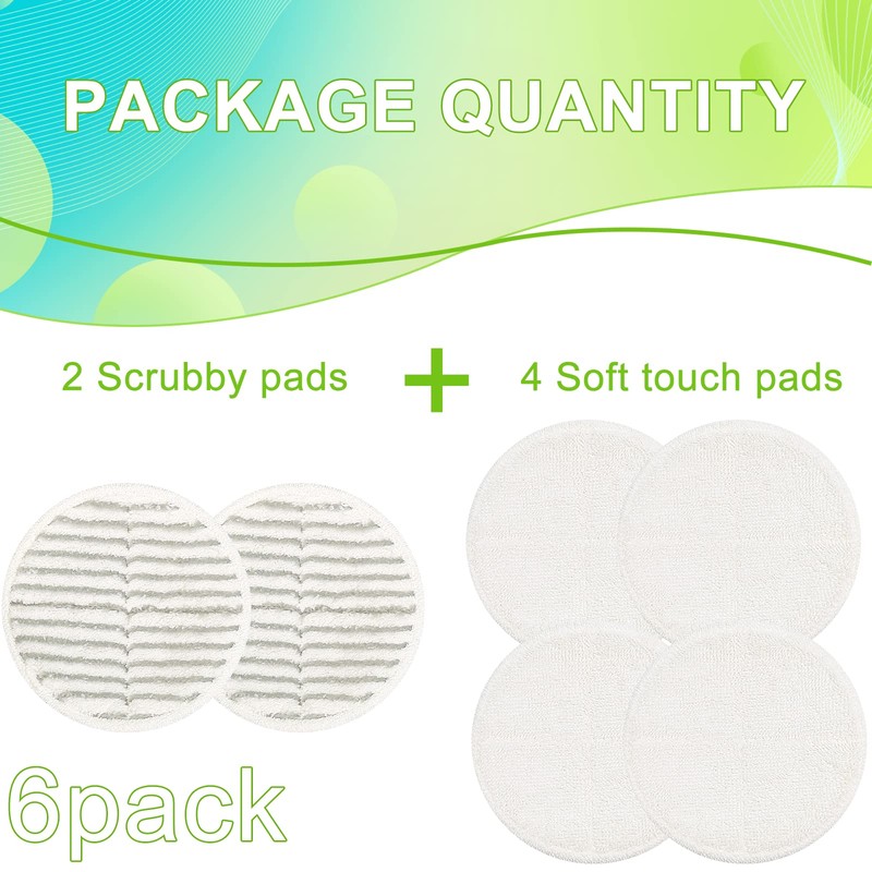 2124 Replacement Pads for Bissell Spinwave Spin Mop, 2 Scrubby