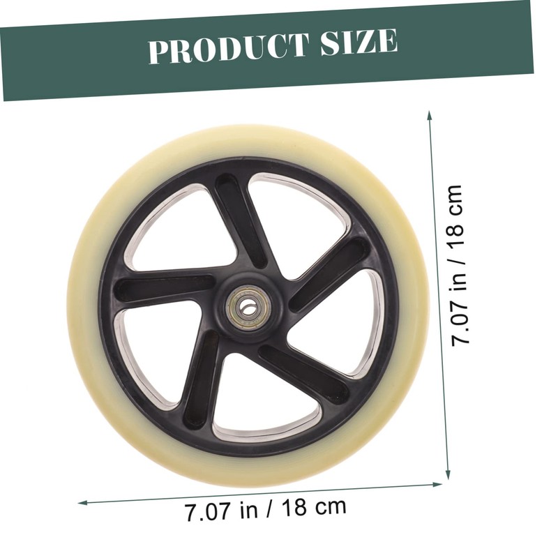 OHPHCALL 2pcs Replacement Scooter Wheels 180mm Mute Wheels for Scooters