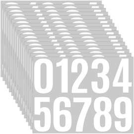 16 Sheets /160 PCS Mailbox Number Stickers 4 Inch Waterproof Vinyl Large Decals Self Adhesive House Numbers，for Signs Car Home Residence Trash can,Mailbox,Address Number(White)