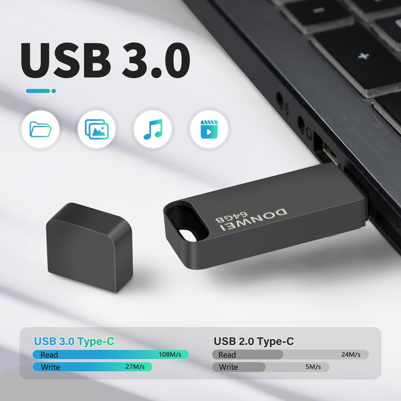 DONWEI USB 3.0 Flash Drive, 64GB Memory Stick