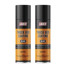 LAUCO Truck Bed Coating Black Aerosol Spray Can 15oz - Pack of 2 - Textured, Suitable For All Truck Beds