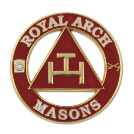 Royal Arch Masons Round Masonic Lapel Pin - [Red & Gold][1 1/4'' Diameter]