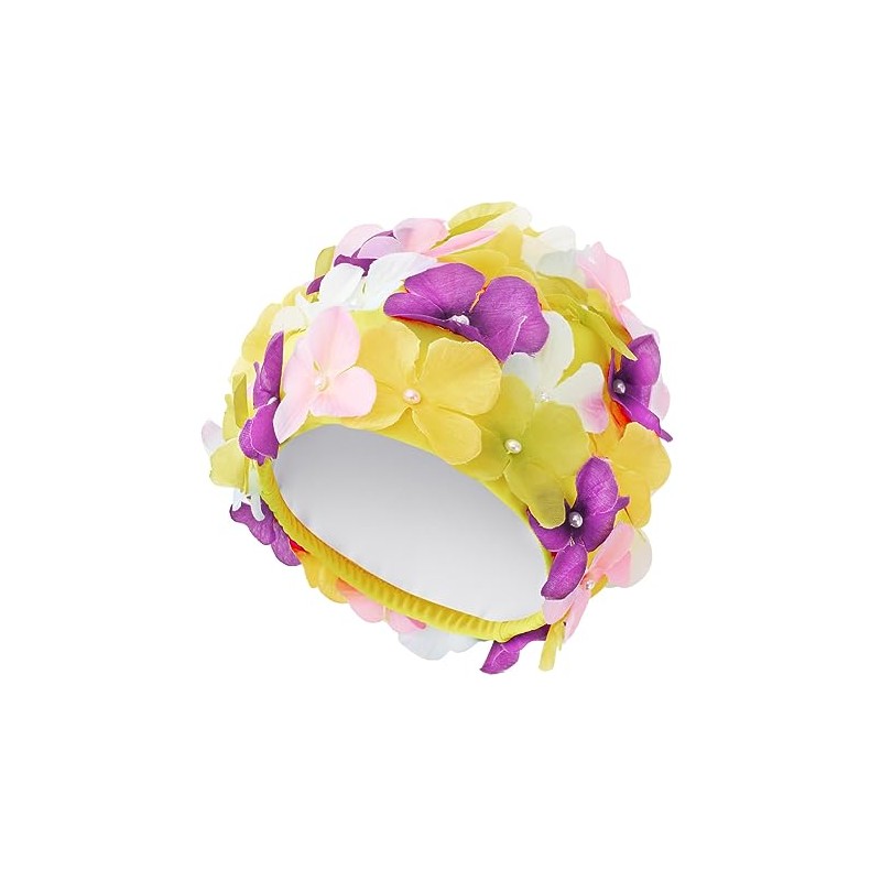 Floral Petal Ladies Bathing Swim Cap Women Retro Swim Hat
