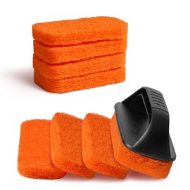 Griddle Cleaning Kit for Blackstone, Griddle Accessories with 8 Scouring Pads & 1 Handle, Multi-Functional Scrubber Pads, Easy to Use & Clean (9 PCS)