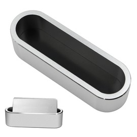 fuxunamz Metal Aluminium Business Card Stand, Desk Name Card Display, Office Display Stand, Card Organiser, Office Accessories Card Case, 11 x 3 x 3 cm, Silver