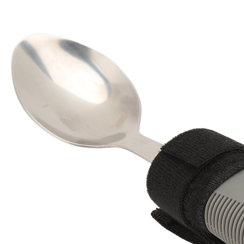 Strap Adaptive Scoop Stainless Steel Wavy Shape Handle Cuff Eating