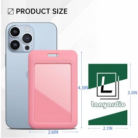 3 Pcs Sliding ID Badge Holder with Clear Window ID Card Protector Pouch for Office School ID Credit Cards Proximity Key Cards Driver’s Licenses and Passes-Pink-Vertical