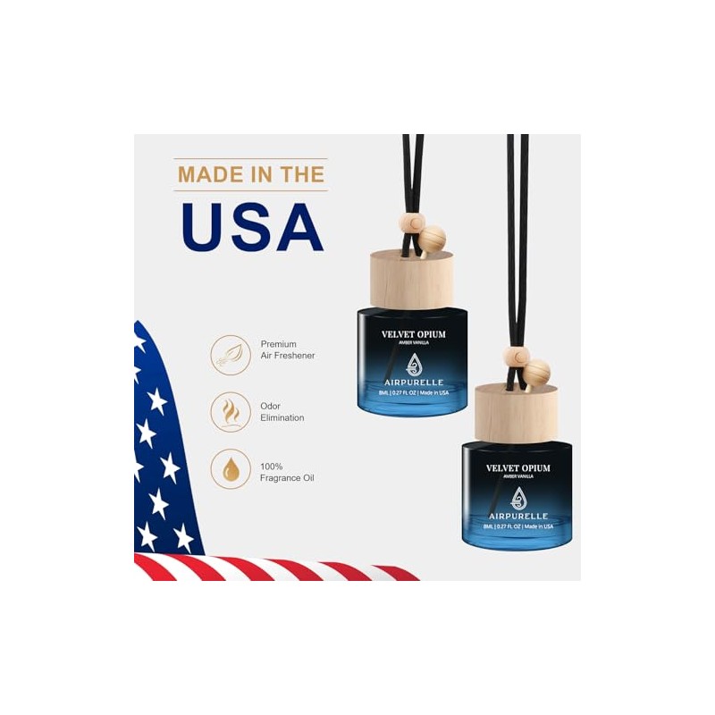 AirPurelle Amber Vanilla Car Air Fresheners - 2 Pack