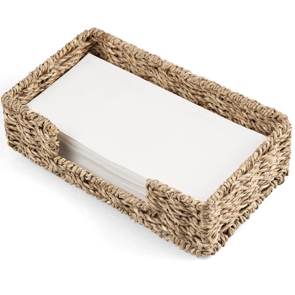 ZMZKKLL Napkin Holder for Bathroom, Woven Wicker Seagrass Guest Towel