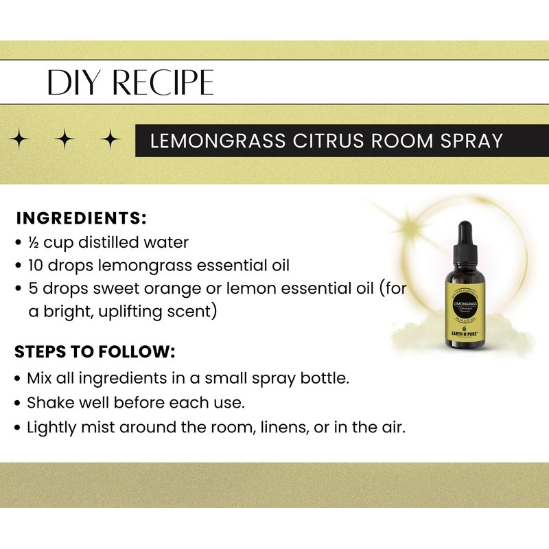 Earth N Pure Lemongrass Essential Oil | Steam Distilled |