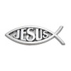 CLA Jesus Christian Fish Symbol Ichthus Chrome Emblem, 5x1.5 inches,