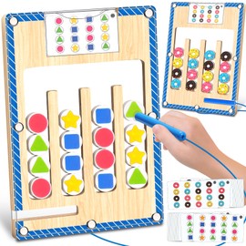 Toys for 3 4 5 6 Year Old Boys Girls Gifts: Wooden Magnetic Puzzles Maze - Montessori Girls Boys Toys Age 3 4 5 - Gifts for 3-4-5-6 Year Olds Girl Boy Present Colour Sorting Toddler Toy Travel Games