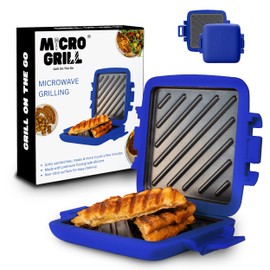 Toastie Maker, Microwave Grill, Sandwich Toaster, 3 Minute Grilled Cheese, Crispy, Panini Press, Dishwasher Safe, Office, Home, Travel & School Dorms (Blue)