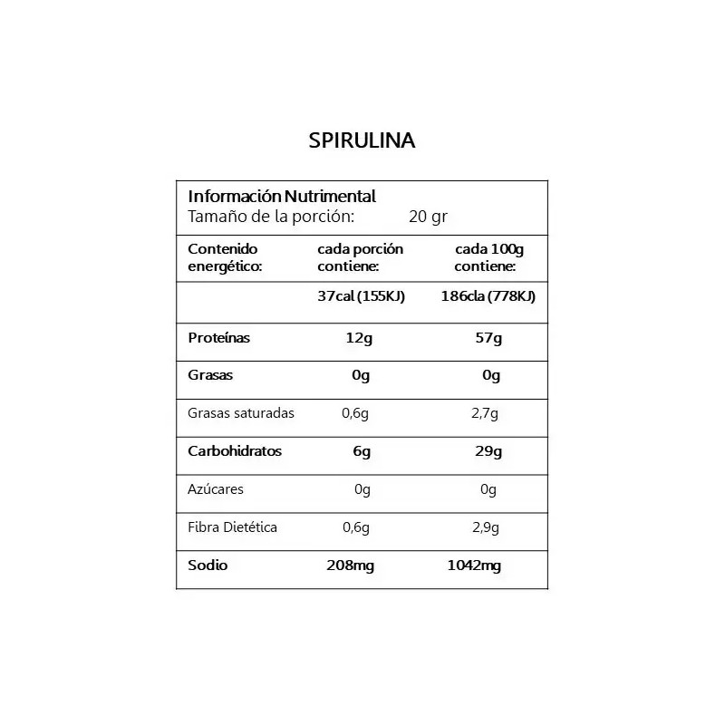 Alga Espirulina 500 Gramos