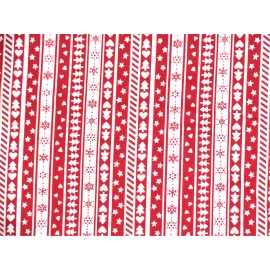 Unbranded Vintage Christmas Cotton fabric white red stripes snowflakes hearts stars trees