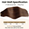 Highlighted Bundles Human Hair Extensions Weft 16” Ombre Balayage Dark