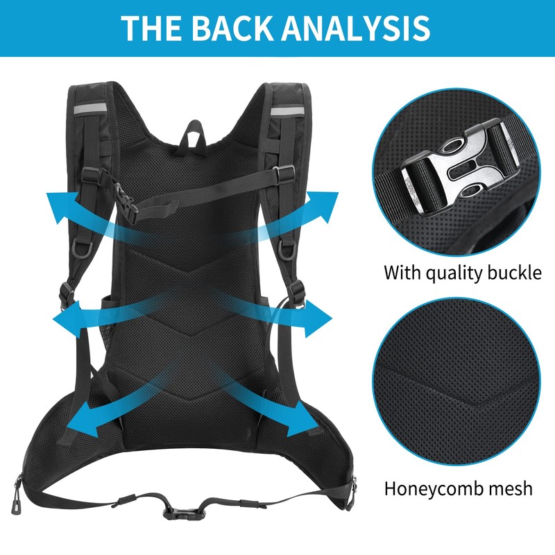 TANNOZHE Hydration Backpack with 2L Water Bladder, Lightweight Nylon Hydration