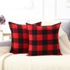 Fennco Set of 2 Red and Black Buffalo Checked Cotton