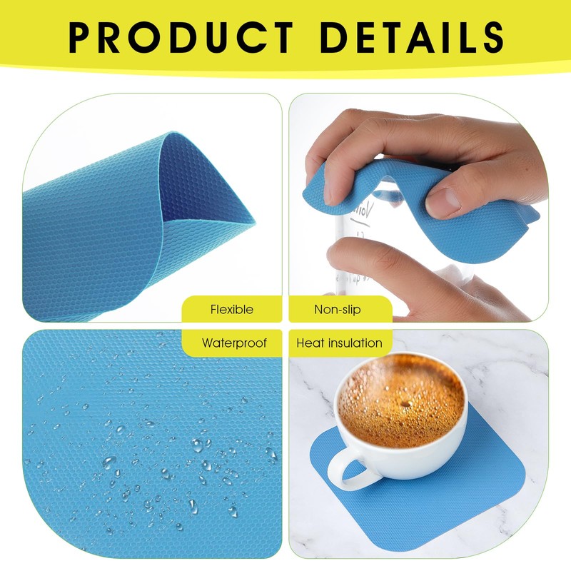 4Pcs Rubber Jar Gripper Pads, Bottle Lid Tops Openers Jar