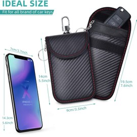 Pouch for Car Keys Black, Car Key Signal Blocker Pouch Faraday Bag RFID Key Pouch Key Fob Protection Pouch(1 Pack)
