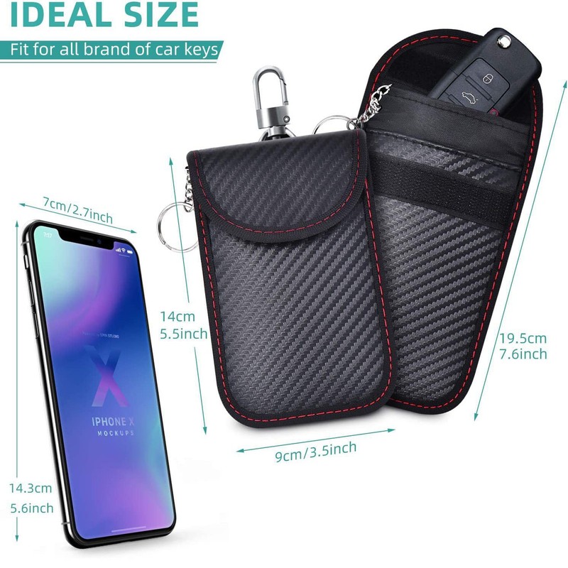 Pouch for Car Keys Black, Car Key Signal Blocker Pouch