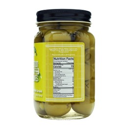Green Jay Gourmet Lemon Stuffed Olives – Stuffed Green Olives for Cocktail Garnish & Cheese Board Recipes – Dirty Martini Olives & Cocktail Olives – Gourmet Olives – All Natural – Large – 32 Ounces
