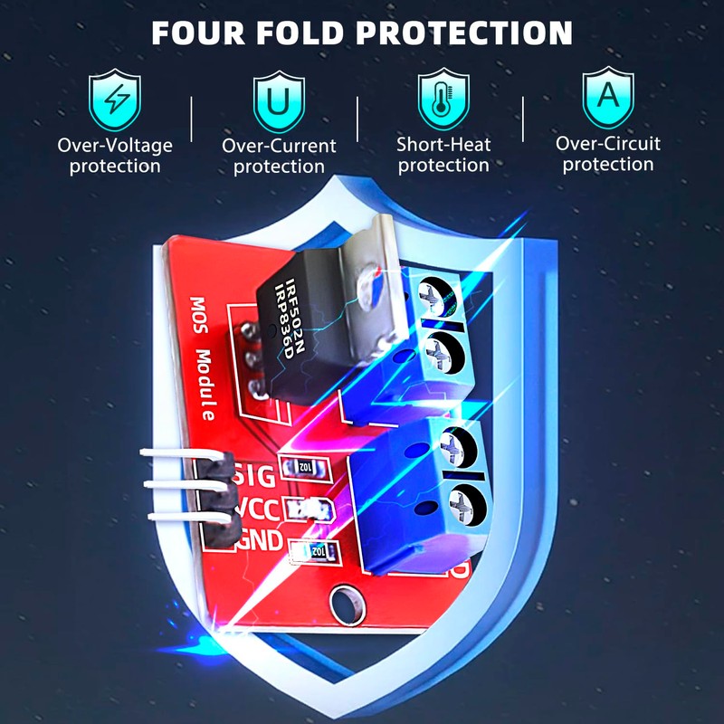 DaFuRui IRF520 Driver Module，20pcs IRF520 MOSFET Driver Module Button Drive
