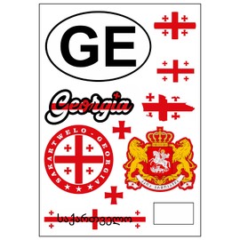 Daged Georgia sticker card, sticker sheet, car, motorcycle, biker flag, decorative AK