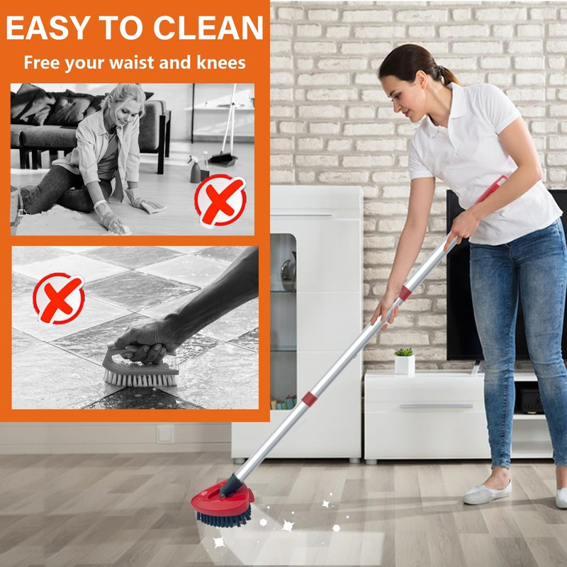 Fatmass 2 Pack Upgraded Spin Mop Replace Scrub Mop Brush