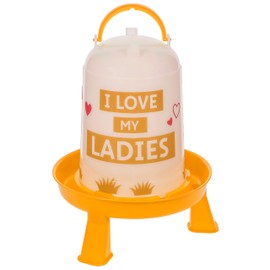 Kerbl Plastic Drinks with Feet with Handle and Bayonet Cap for Poultry (Chicken/Chicken/Ducks) Orange (5.0L)