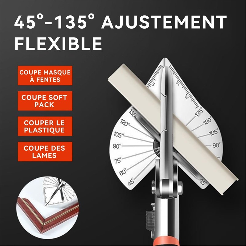 ANBOO Angle Scissors with Adjustable 45-135 Degree Angle, Precise Mitre
