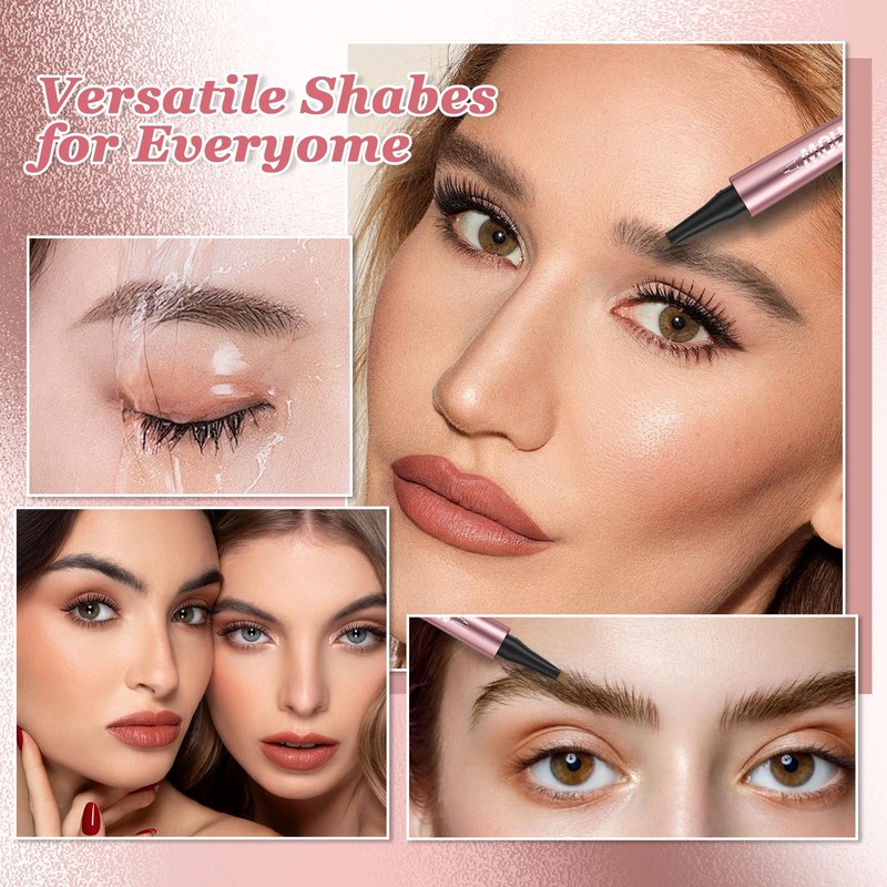 Ledeak Eyebrow Pencil, 3D Waterproof Microblading Eyebrow Pen with 4
