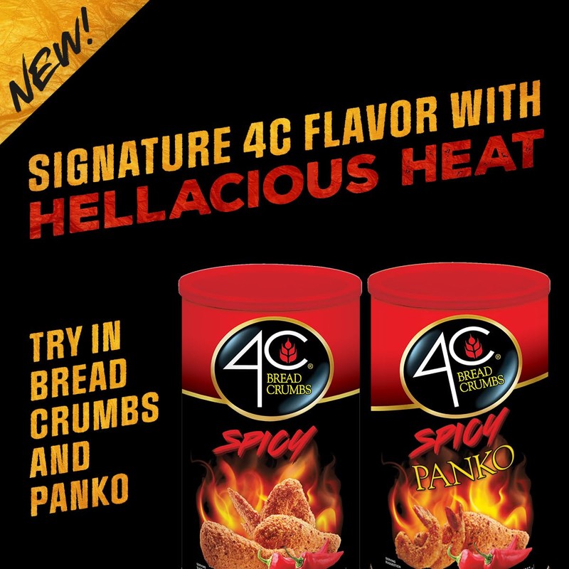 4C Premium Spicy Bread Crumbs, Spicy Plain 1 Pack, Flavorful