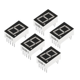 PATIKIL 5pcs Common Anode 7 Segments 10 Pin 1 Bit 2.1V 14mm Digit Height LED Display Module for Electronic Driver Board Red