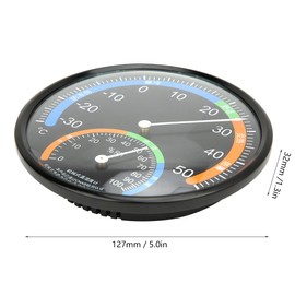 Round Thermometer with Hygrometer Wall Thermometer for Patio and Garden Outdoor Thermometer Air Conditioner with Cordless Measurement House Clock for Cellar and Hallway