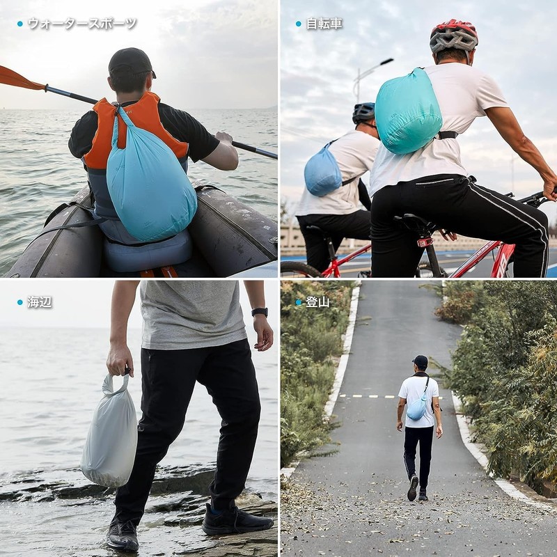 Bee Nestingドライバッグ 超軽量 防水バッグ 折りたたみ スタッフバッグ 完全防水 バッグ ウォータープルーフバッグ 防災バッグ