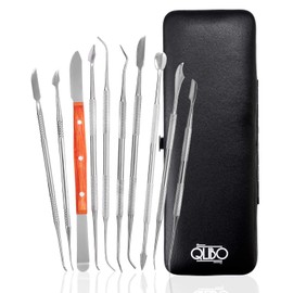 QLIBO Spatula Set, Molding Clay Craft, Stainless Steel, Set of 10, Beginner to Advanced Users with Exclusive Case