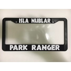 Isla Nublar Park Ranger for Jurassic Park Fans Plastic Car License Plate Frame